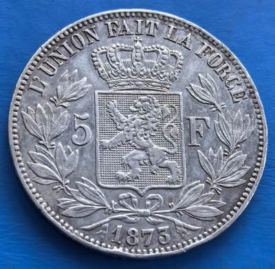 比利时1873年5法郎大银币