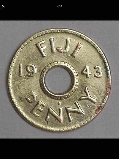 英属斐济的中孔机制币