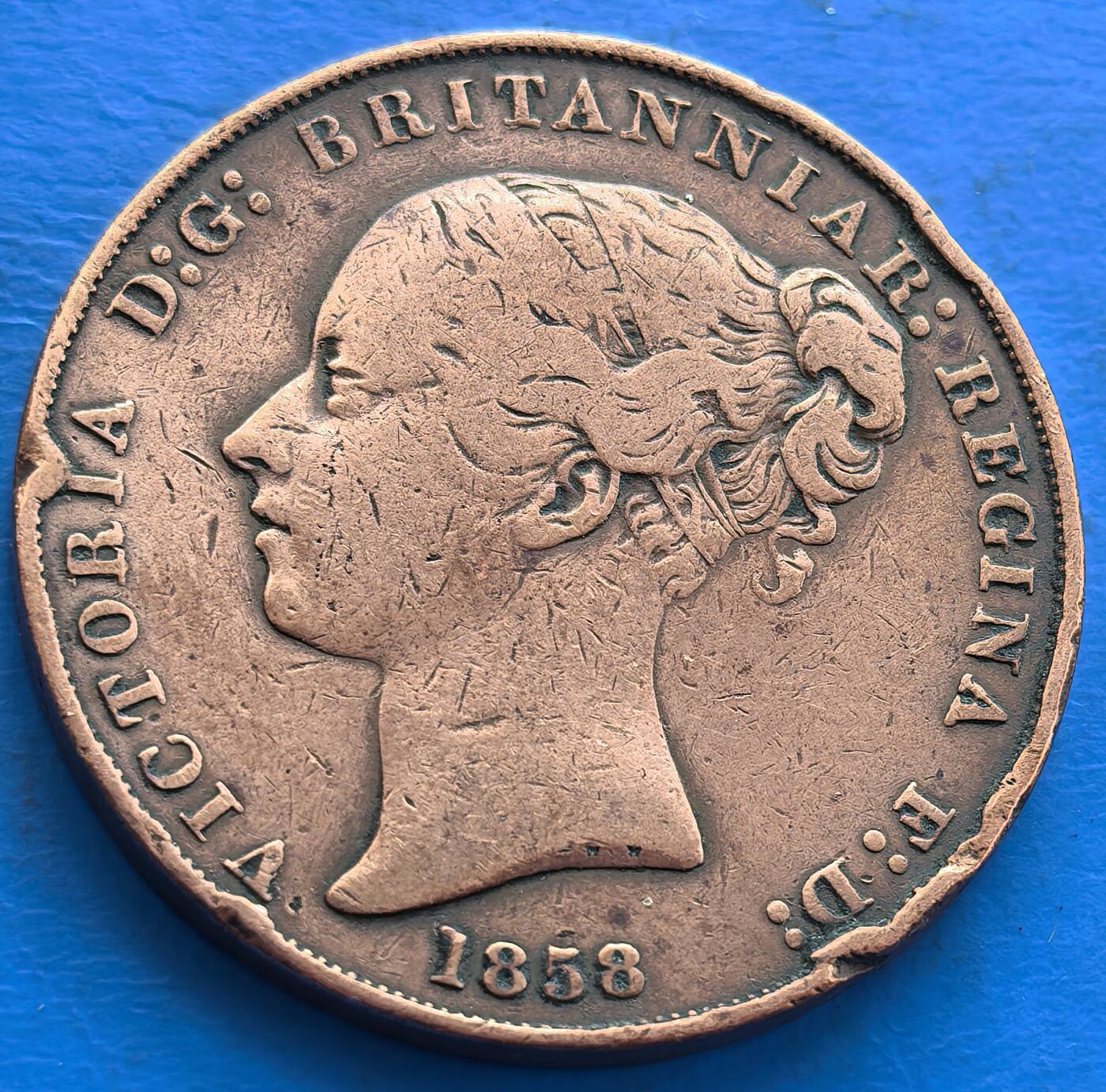 泽西1858年大便士1/13先令大铜币