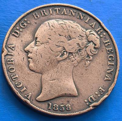 泽西1858年大便士1/13先令大铜币