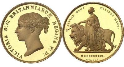 维多利亚与狮子5英镑金币