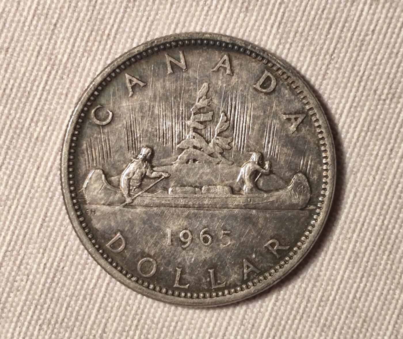 加拿大1965年1加元划船银币