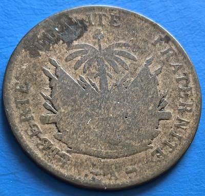 少见海地1886年2分大铜币