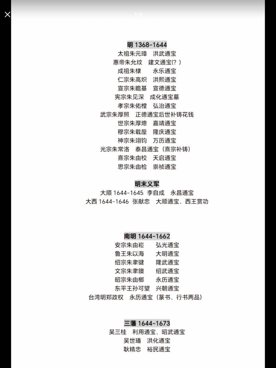 中国历代王朝的货币