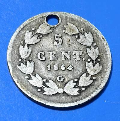 墨西哥1864年5分银币G版