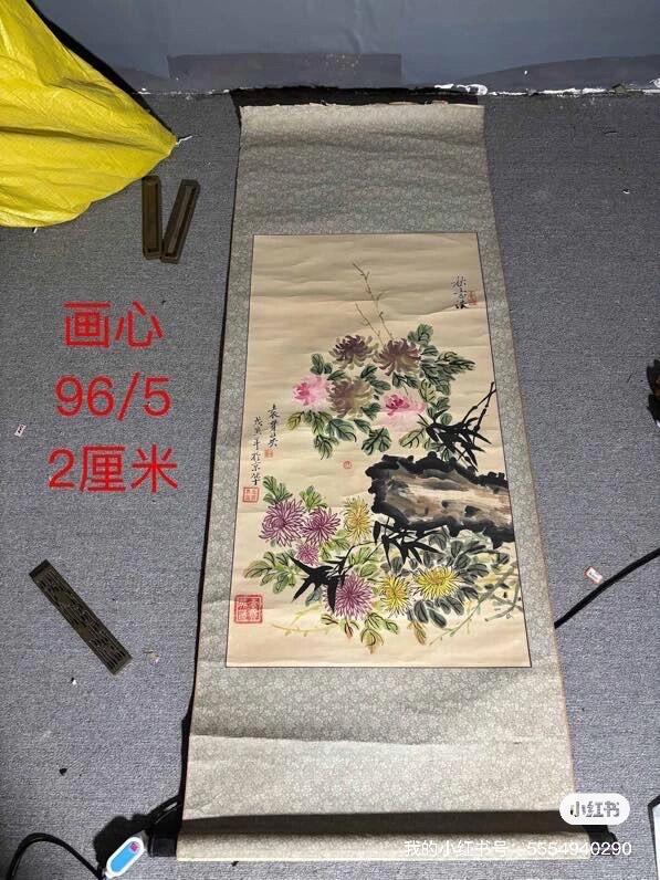 袁贯英手绘花草画