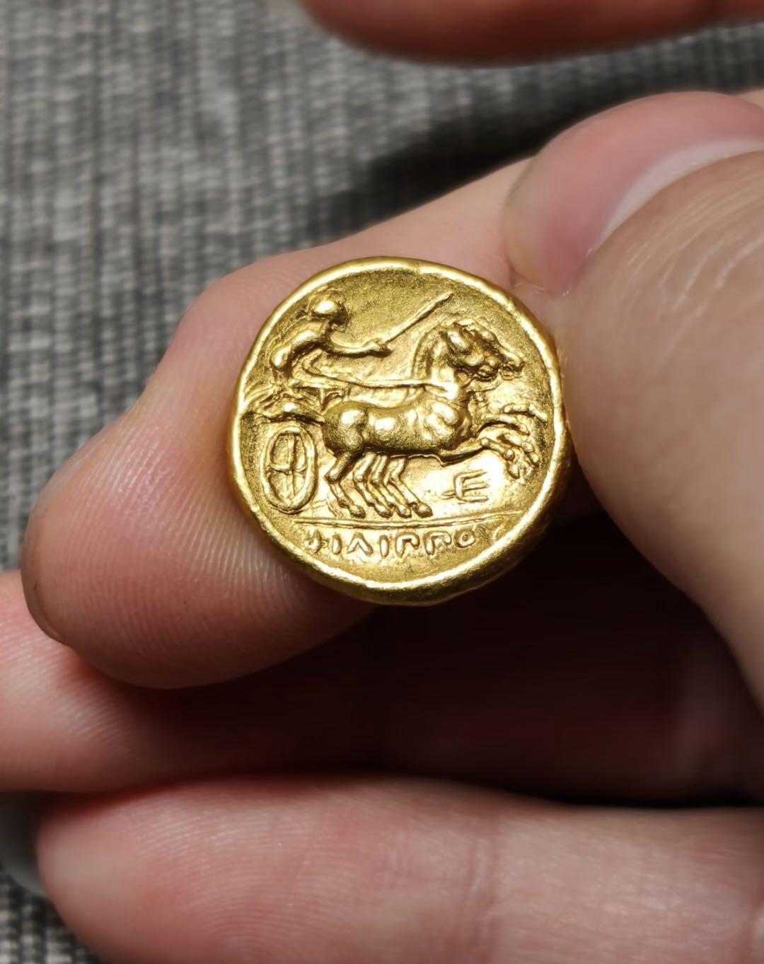 古希腊马其顿太阳神阿波罗金币