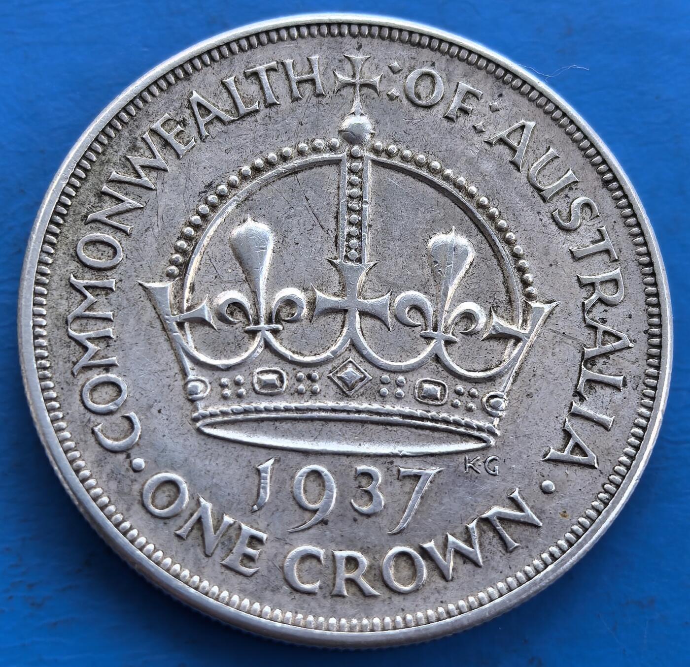 澳大利亚1937年高银皇冠克朗型大银币