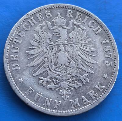 普鲁士1875年5马克大银币B版