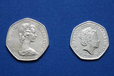 英国加入欧盟（1973）和退出欧盟（2020）纪念币