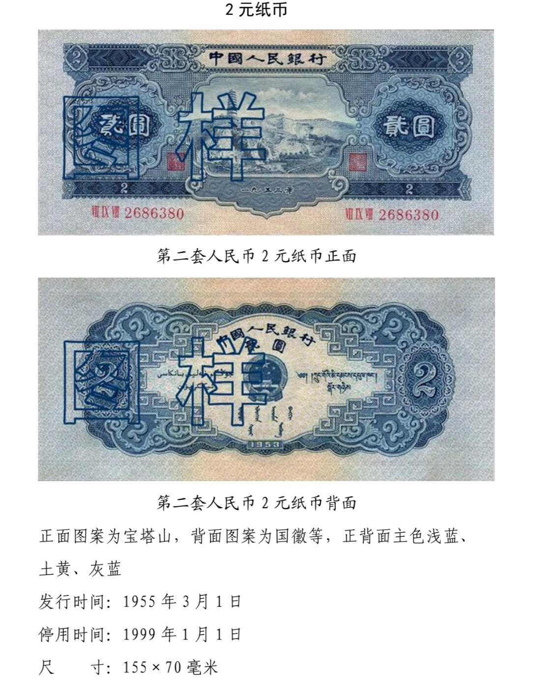 共和国第二套人民币贰元