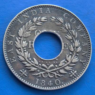 少见中孔印度维多利亚女皇1卢比银币