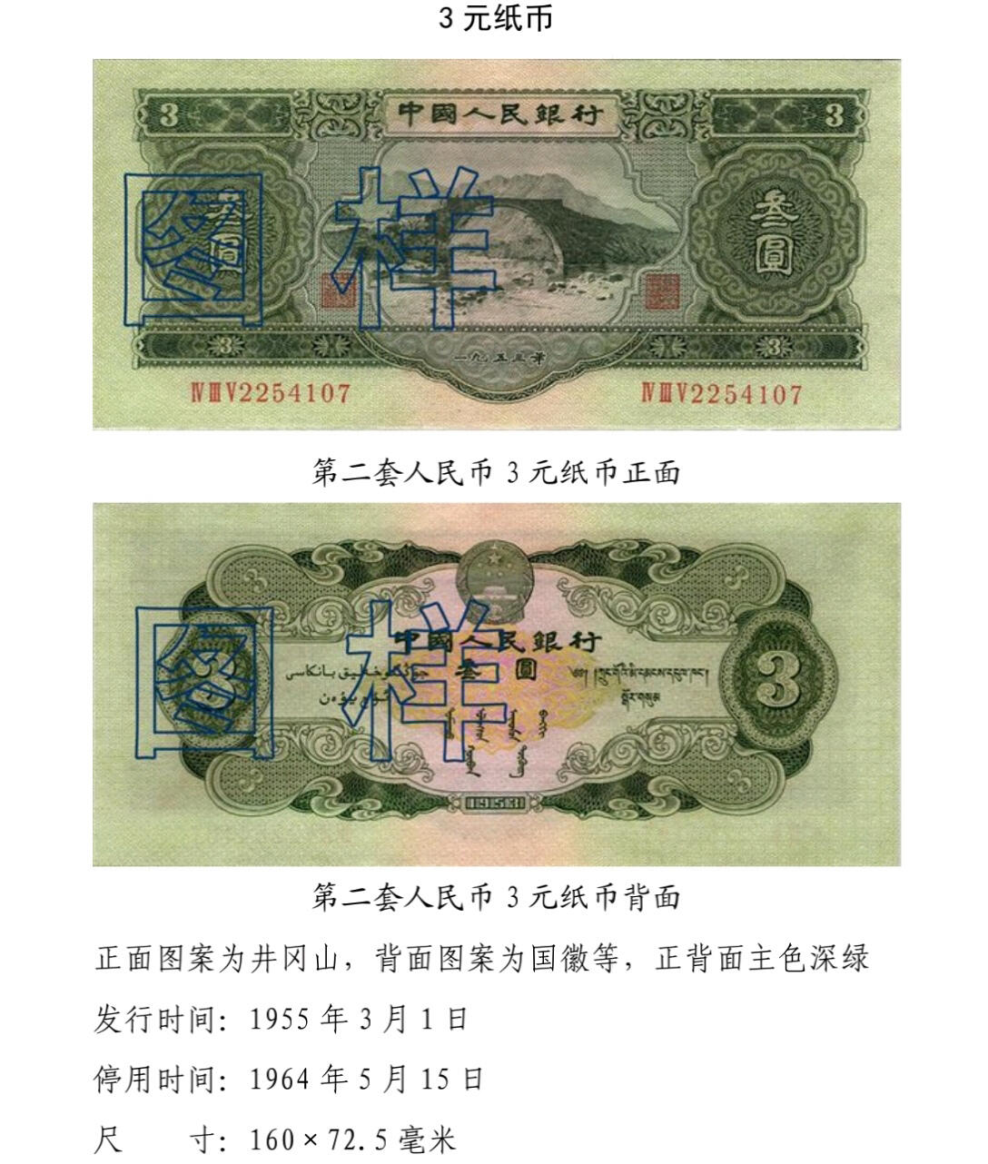 共和国第二套人民币三元