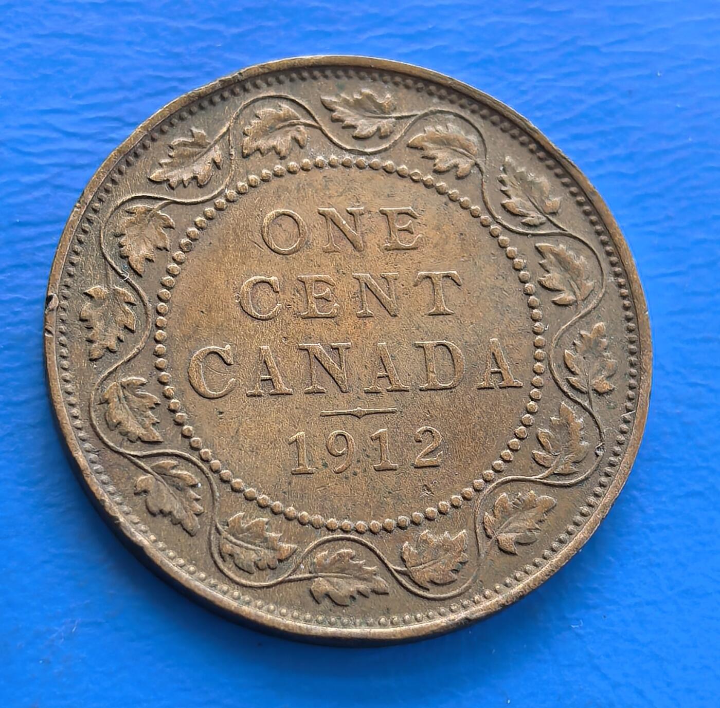 加拿大1912年连叶版壹分