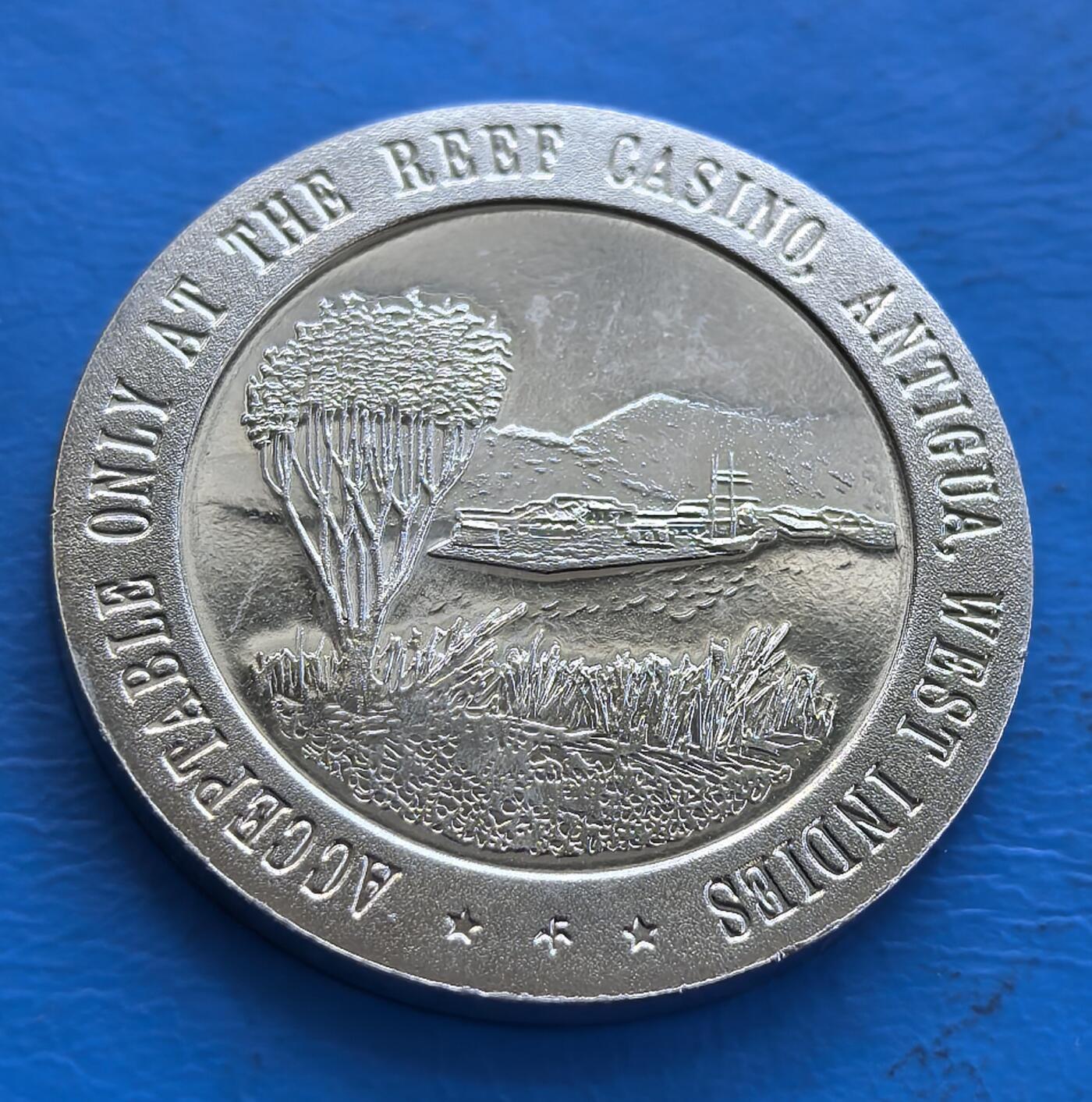 安提瓜西印度群岛1969年半元代用币，直径29.5mm，12克