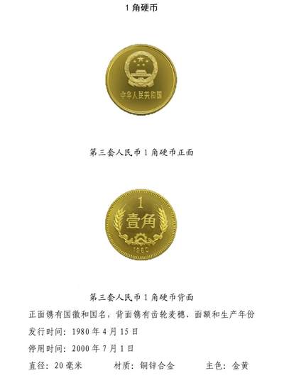 共和国第三套人民币一角硬币