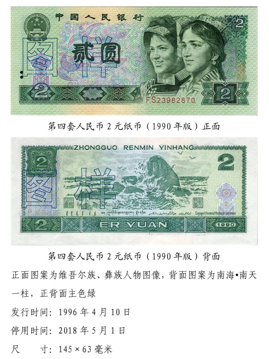 共和国第四套人民币贰元90版