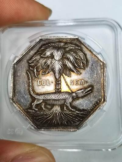 树下被拴住的鳄鱼八角银章