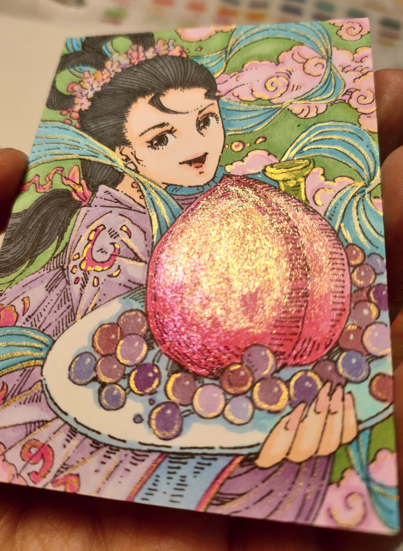 蟾宫折桂，金榜题名
麻姑献寿，松柏长青