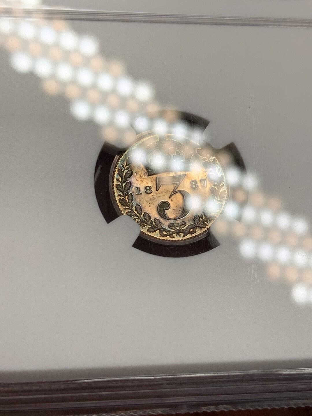 NGC PF64 英国1887年维多利亚高冠精制3便士银币