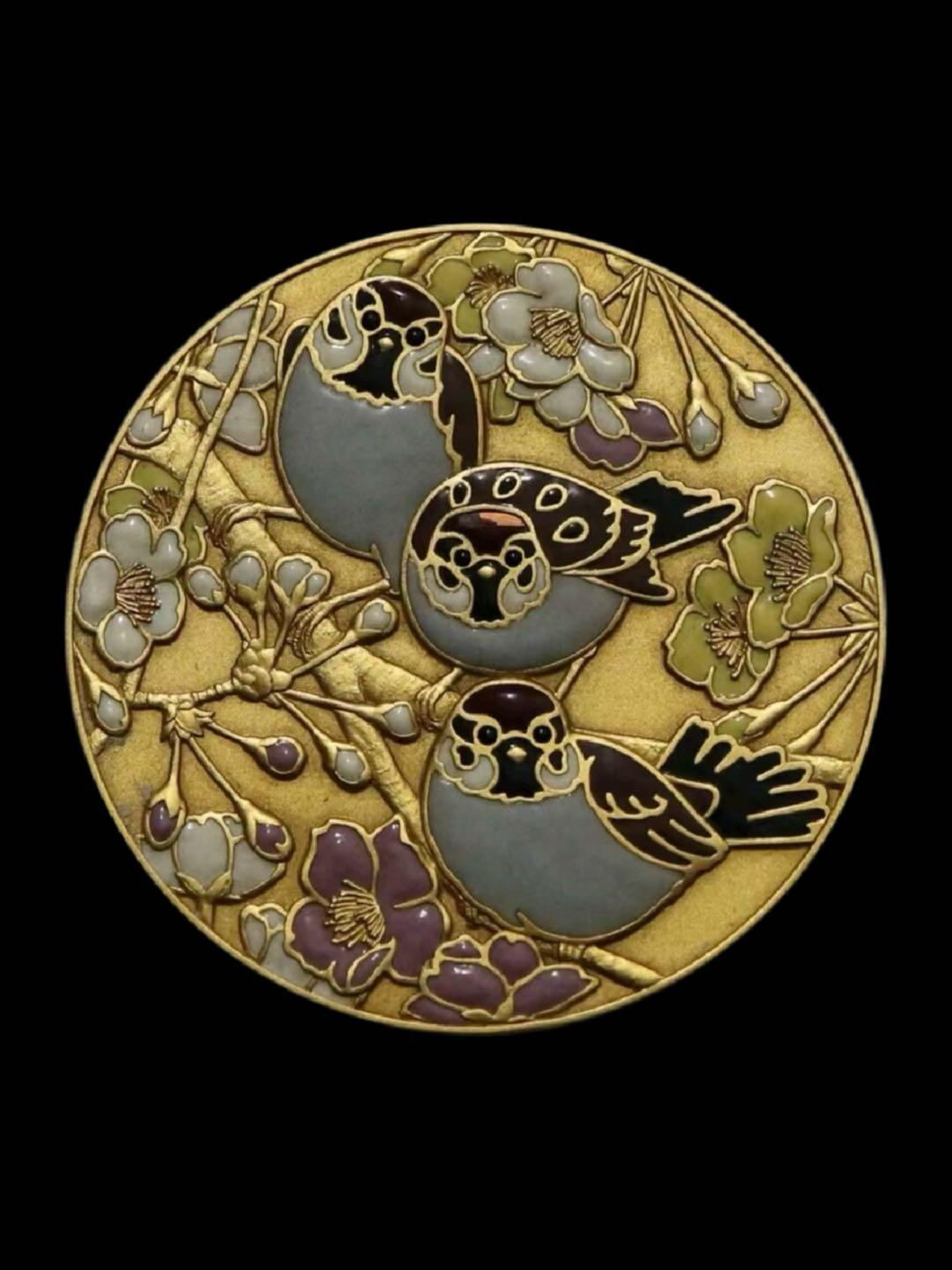 日本绘画章《喜鹊登梅》