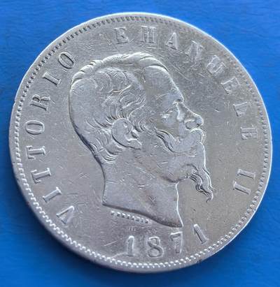 意大利王国1871年5 里拉银币