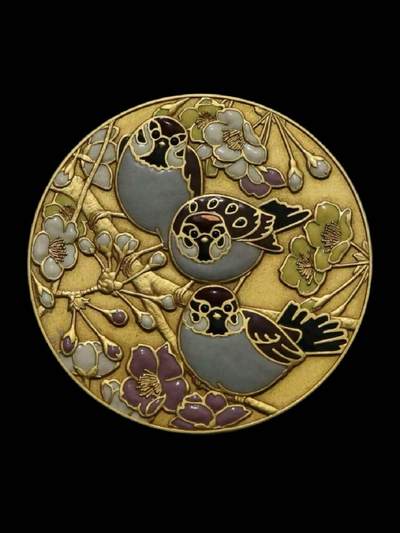 日本绘画章《喜鹊登梅》