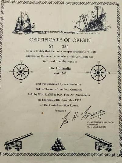 1734年地球双柱海捞银币