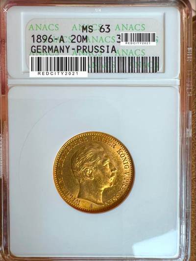 普鲁士帝国1896年20马克金币