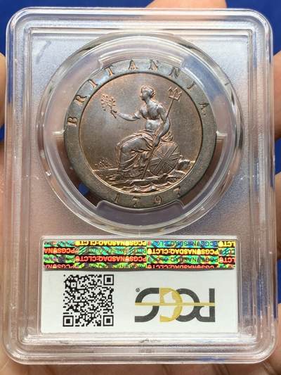 PCGS MS64BN 英国1797乔治三世车轮1便士大铜币