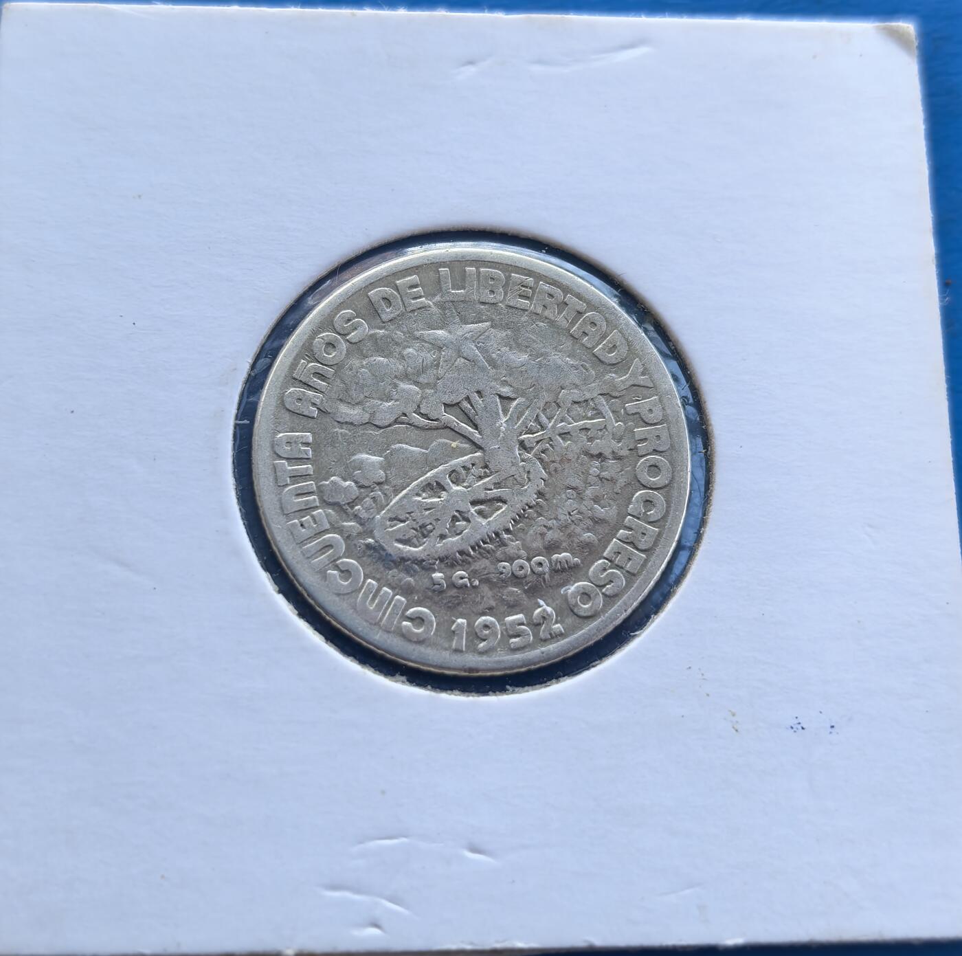 古巴1952年古巴独立 50 周年20分纪念银币