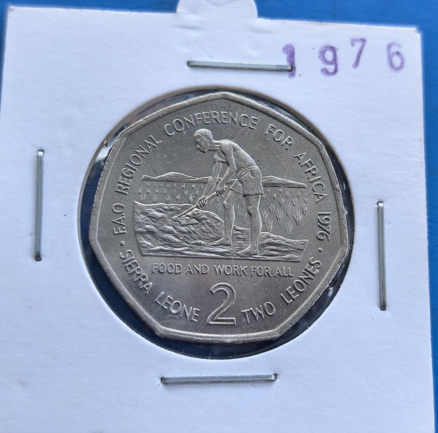 塞拉利昂 1976 年 FAO 非洲区域会议2 利昂纪念币，