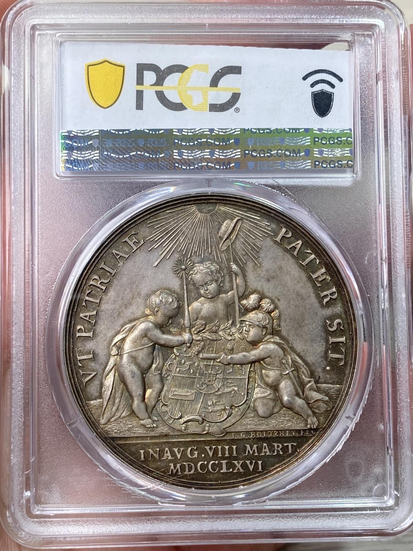 『藏图』PCGS MS64 1766年荷兰威廉五世就任荷兰总督纪念大银章