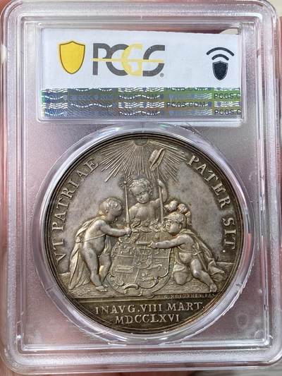 『藏图』PCGS MS64 1766年荷兰威廉五世就任荷兰总督纪念大银章