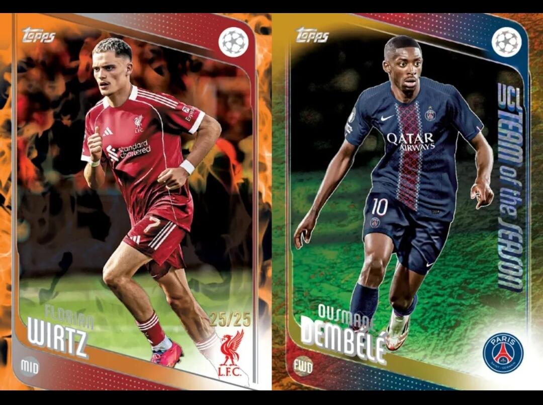 25/26 Topps UCC欧战球星卡1月15日重磅上市，足坛收藏盛宴再启新篇