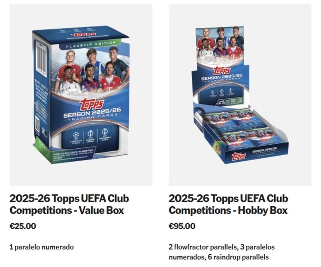 25/26 Topps UCC欧战球星卡1月15日重磅上市，足坛收藏盛宴再启新篇