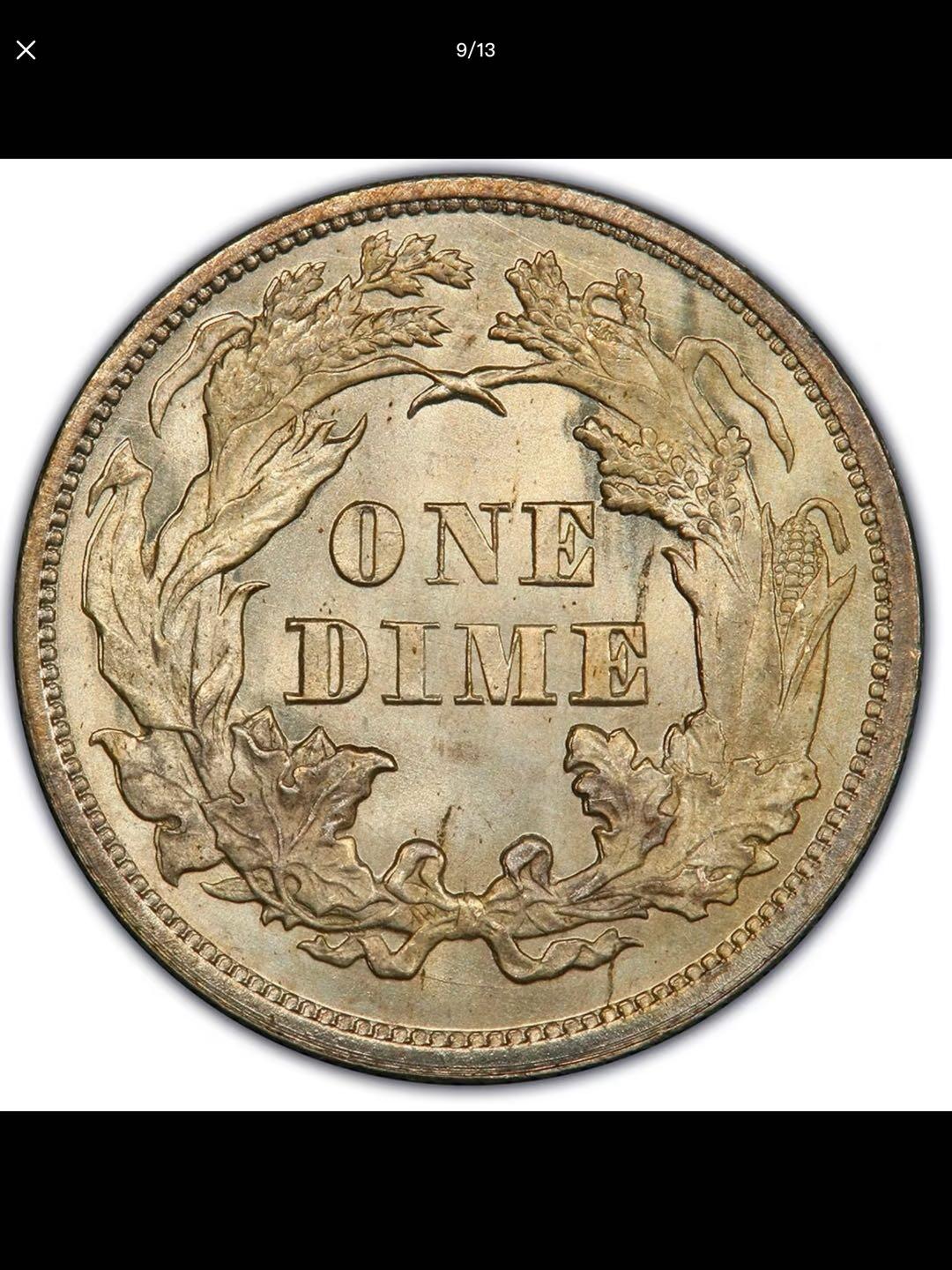 美国历代10美分银币