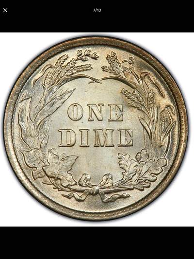 美国历代10美分银币