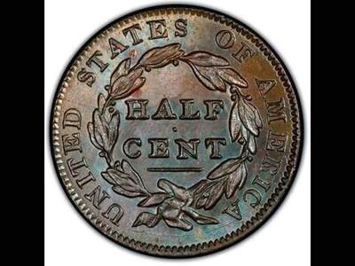 面值1/2美分的美国钱币