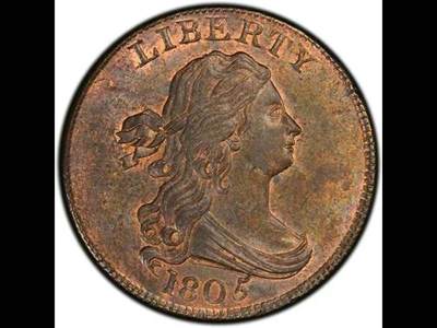 面值1/2美分的美国钱币