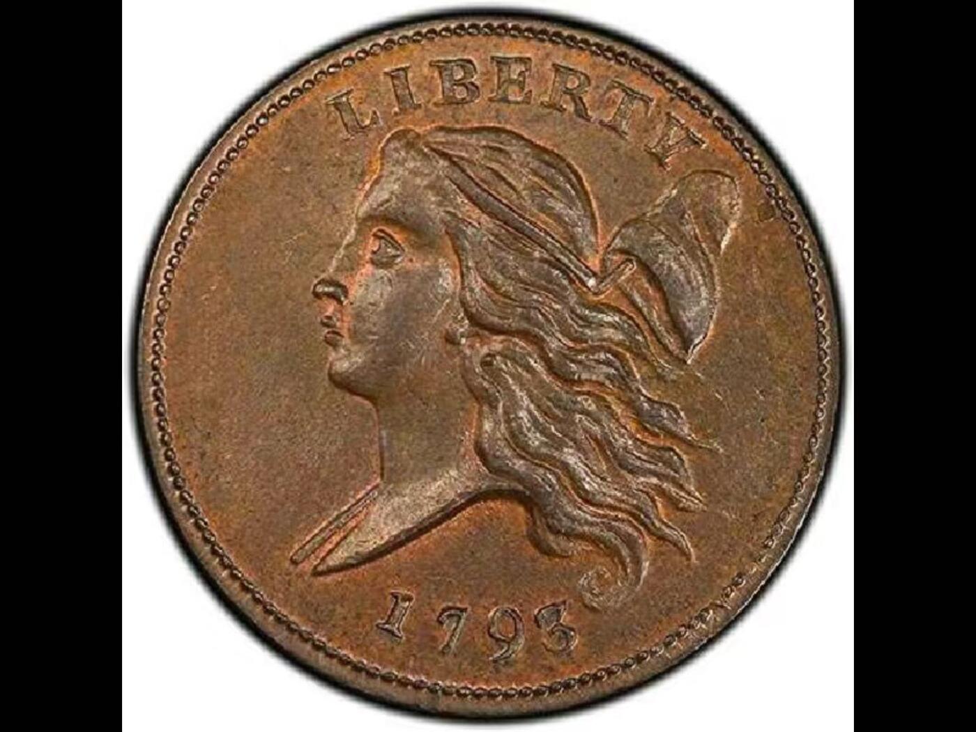 面值1/2美分的美国钱币