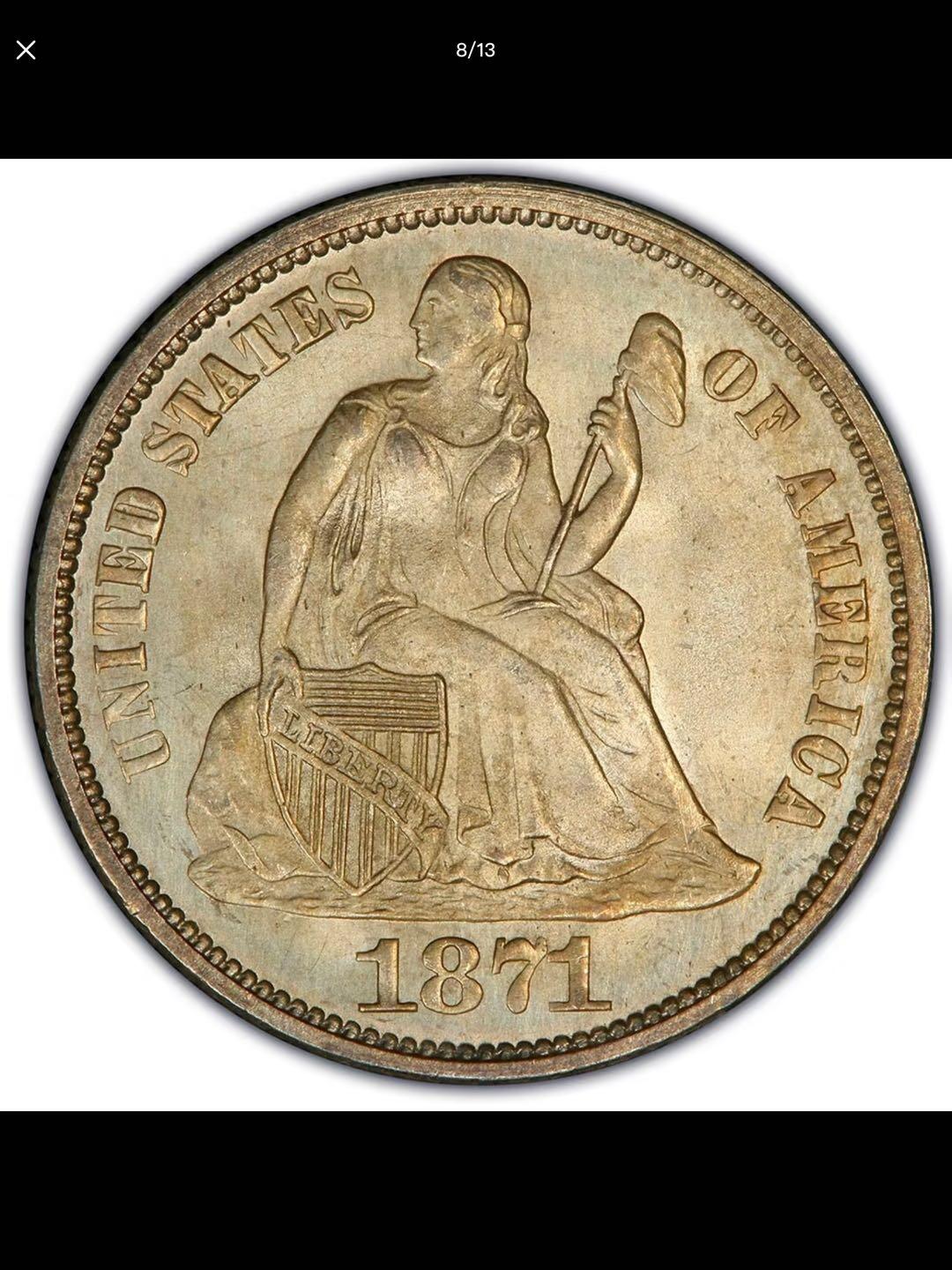 美国历代10美分银币