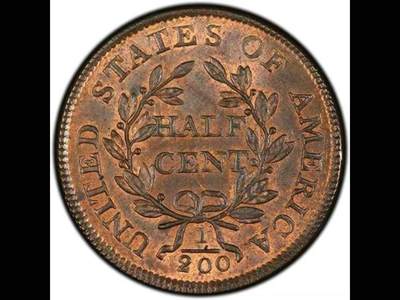 面值1/2美分的美国钱币