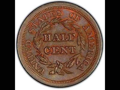 面值1/2美分的美国钱币