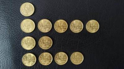 老版的铜五角若干枚流通好品