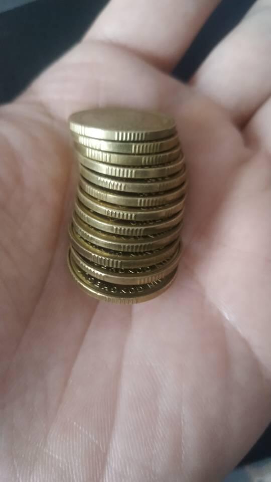 老版的铜五角若干枚流通好品