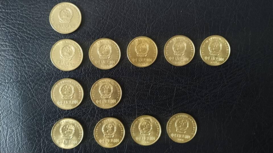 老版的铜五角若干枚流通好品