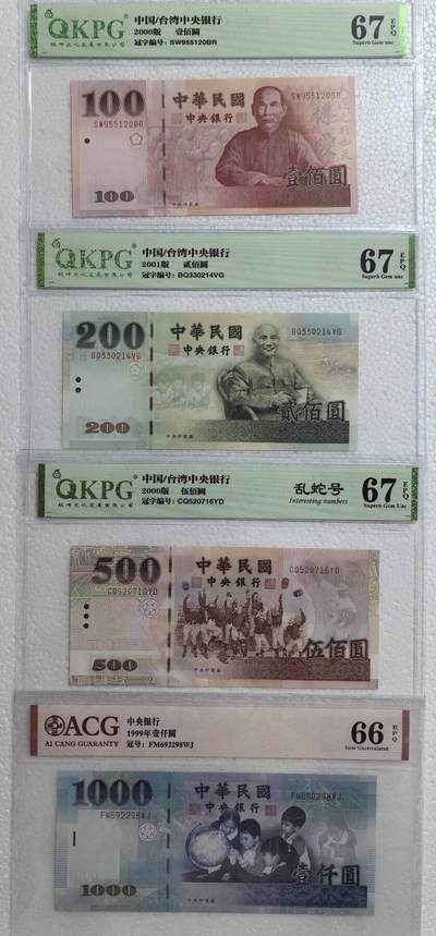 横五版新台币纸币