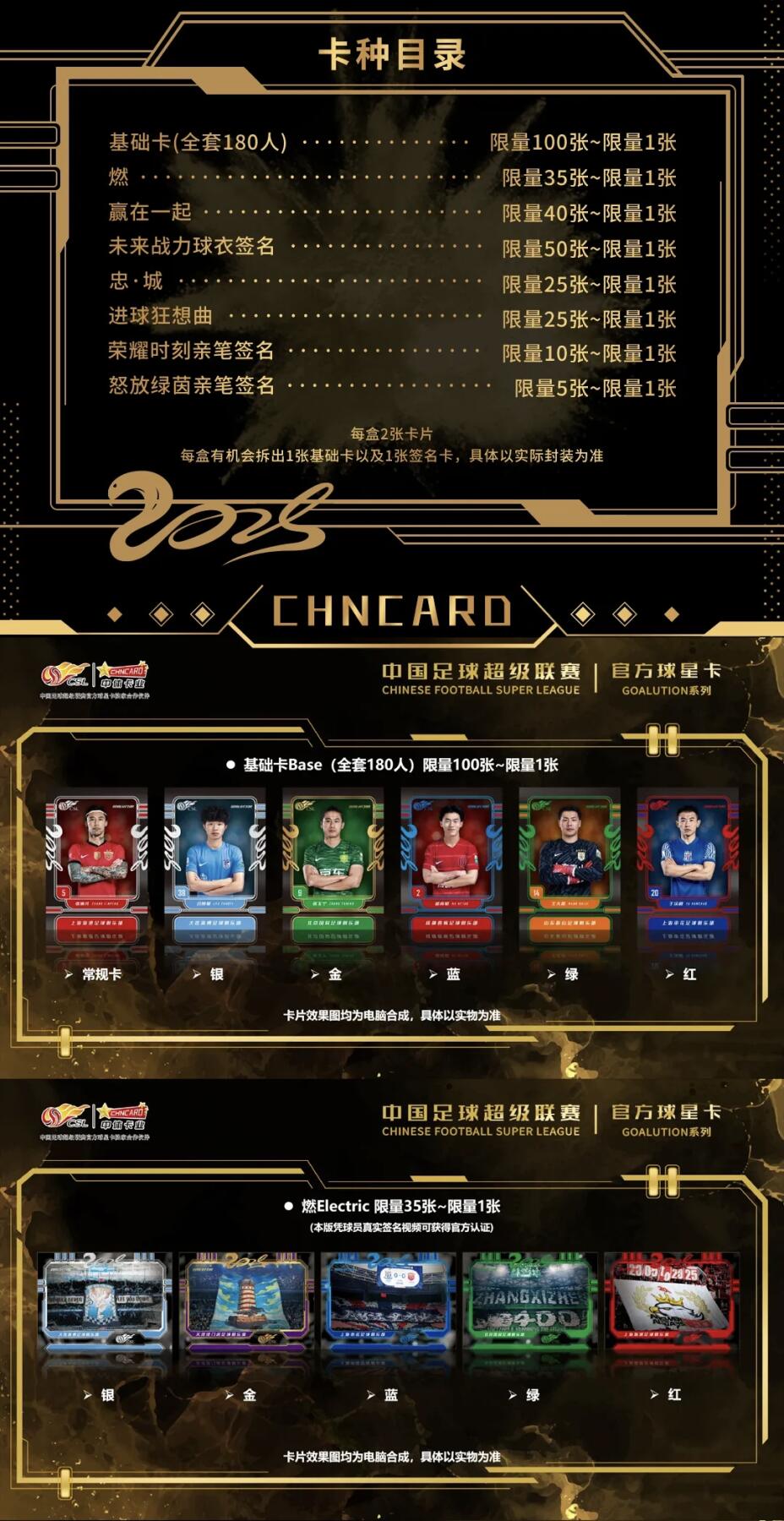 中体卡业2025赛季中超联赛官方球星卡“GOALUTION”系列今日上市