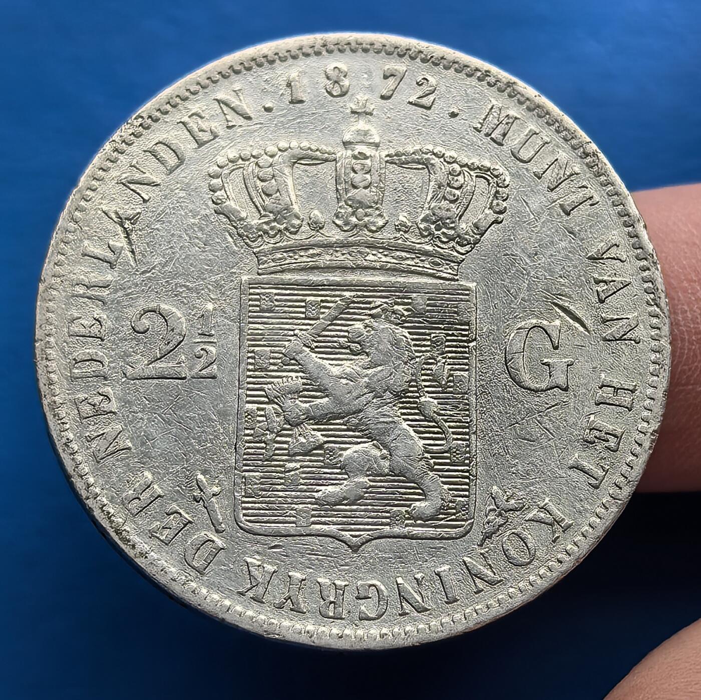 荷兰王国1872 年 2.5 盾银币